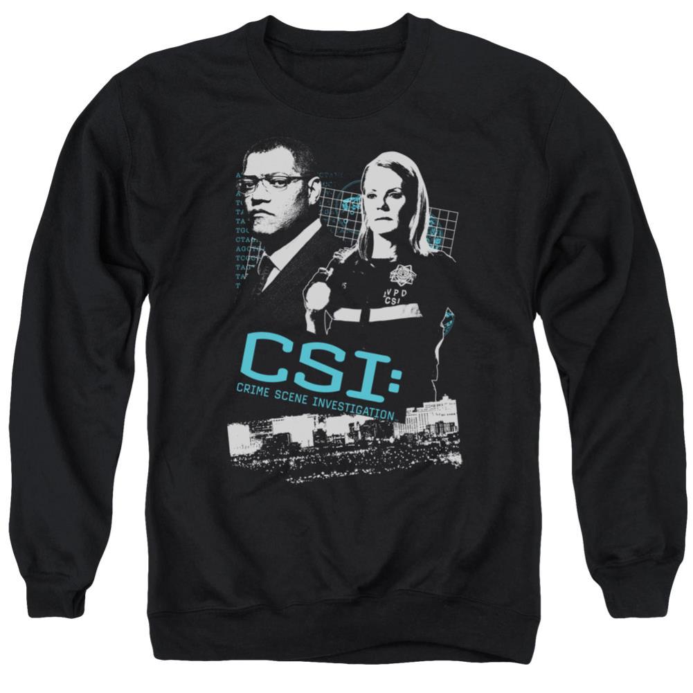 CSI Investigate This Men's Crewneck 50 50 Poly Long-Sleeve T-Shirt