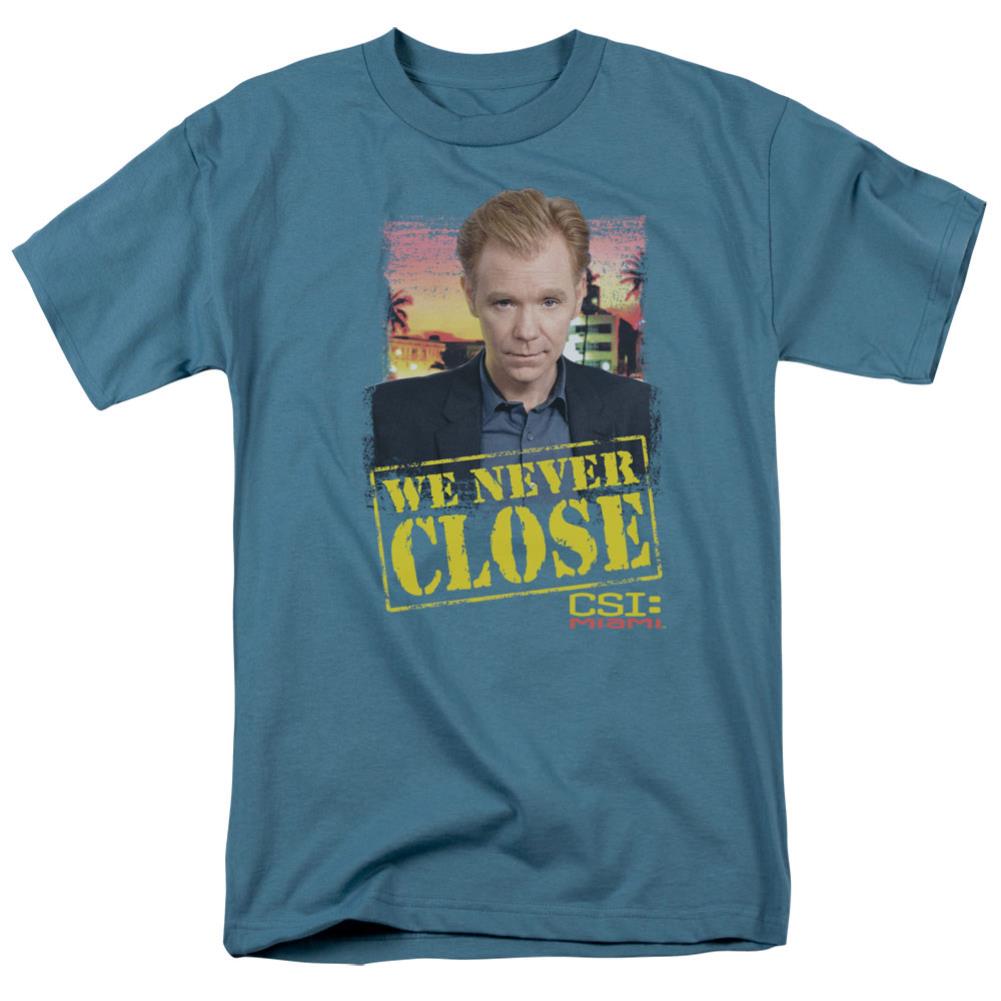 CSI: Miami Never Close Men's 18/1 Cotton Short-Sleeve T-Shirt