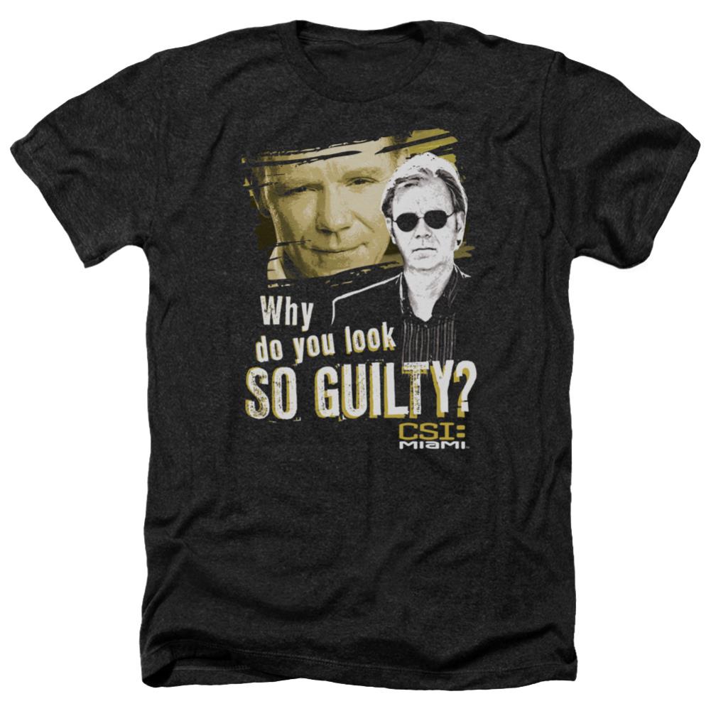 CSI: Miami So Guilty Men's 30/1 Heather 60 40 Poly Short-Sleeve T-Shirt