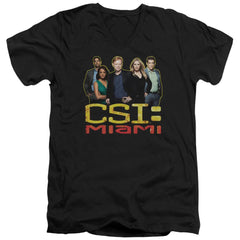 CSI: Miami The Cast In Black Men's 30/1 Cotton Slim V-Neck T-Shirt