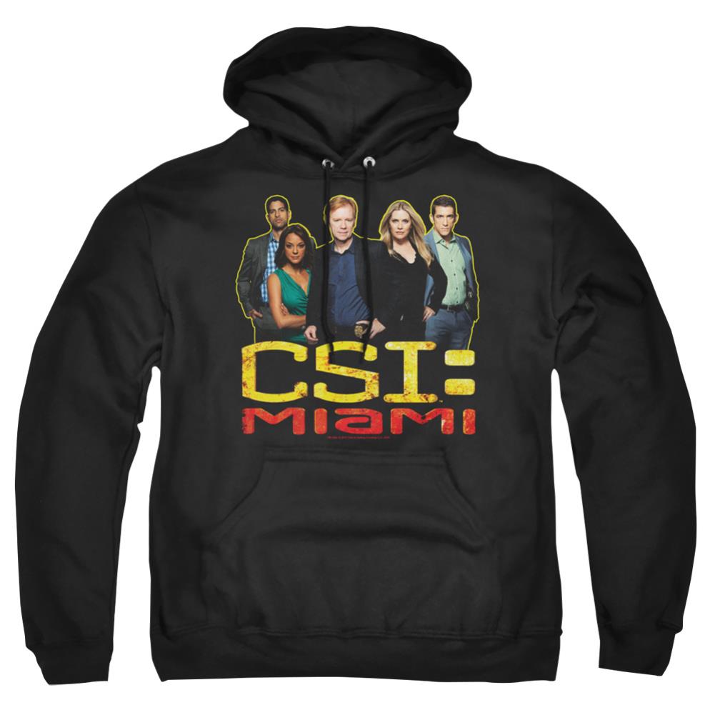CSI: Miami The Cast In Black Men's Pull-Over 75 25 Poly Hoodie