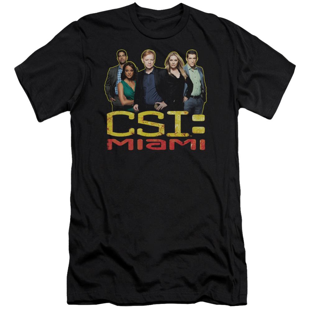 CSI: Miami The Cast In Black Men's Ultra-Soft 30/1 Cotton Slim Short-Sleeve T-Shirt