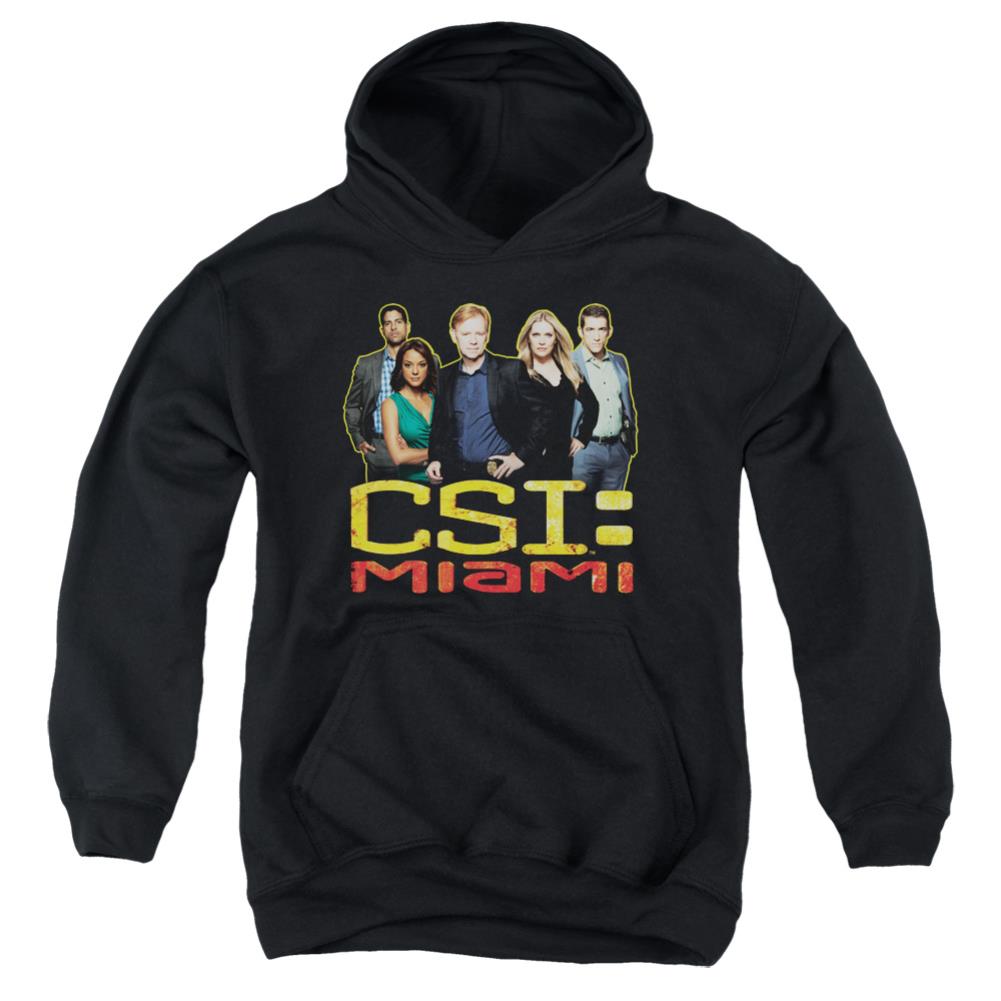 CSI: Miami The Cast In Black Youth Cotton Poly Pull-Over Hoodie