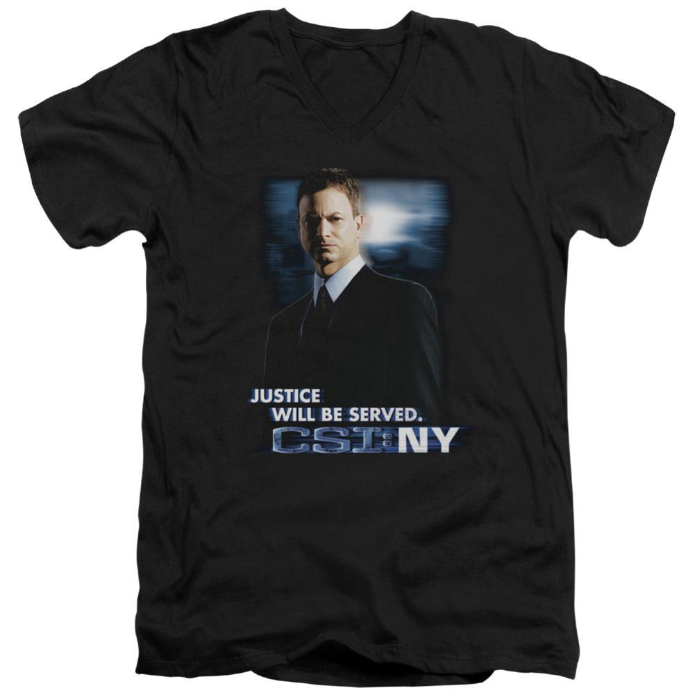 CSI: NY Justice Served Men's 30/1 Cotton Slim V-Neck T-Shirt