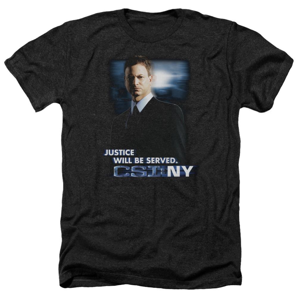 CSI: NY Justice Served Men's 30/1 Heather 60 40 Poly Short-Sleeve T-Shirt