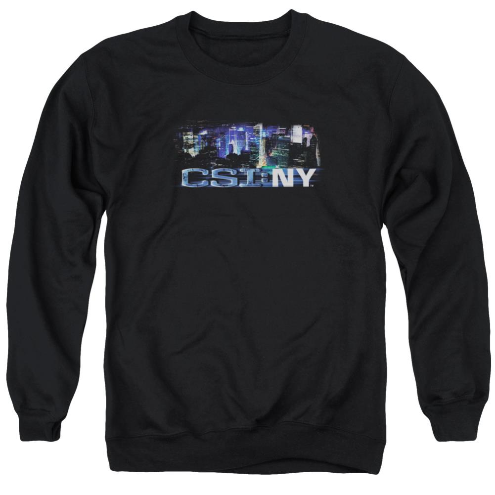 CSI: NY Never Rests Men's Crewneck 50 50 Poly Long-Sleeve T-Shirt