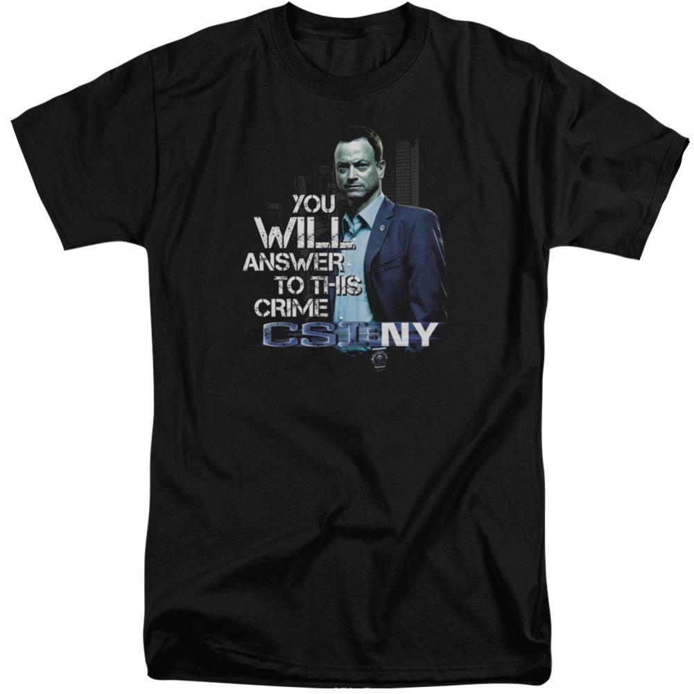 CSI: NY You Will Answer Men's 18/1 Tall Cotton Short-Sleeve T-Shirt