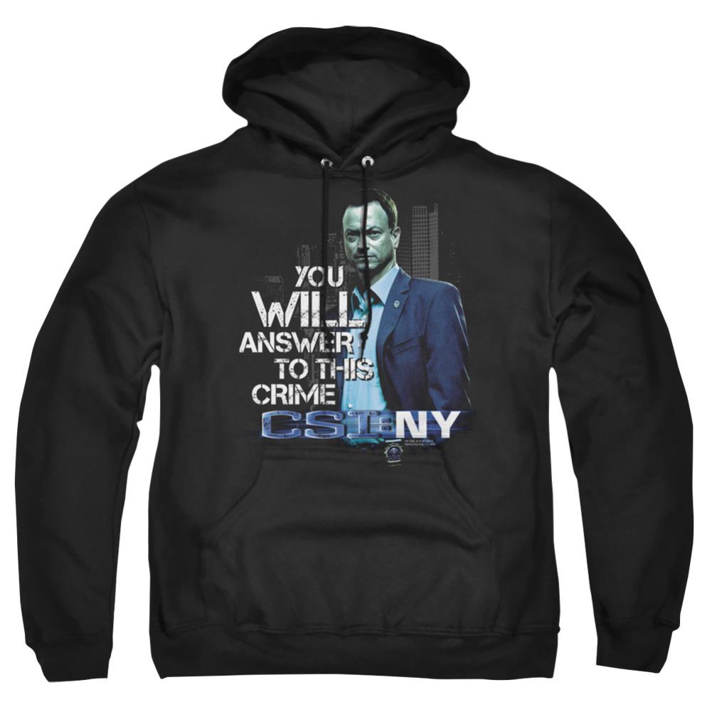 CSI: NY You Will Answer Men's Pull-Over 75 25 Poly Hoodie
