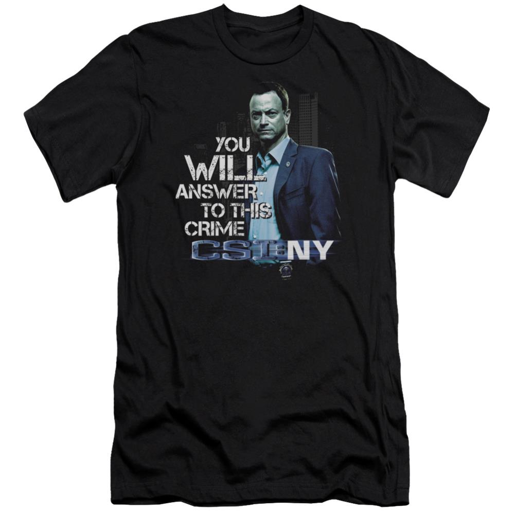 CSI: NY You Will Answer Men's Ultra-Soft 30/1 Cotton Slim Short-Sleeve T-Shirt