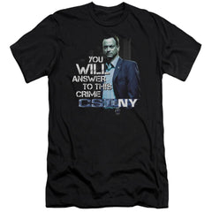 CSI: NY You Will Answer Men's Ultra-Soft 30/1 Cotton Slim Short-Sleeve T-Shirt