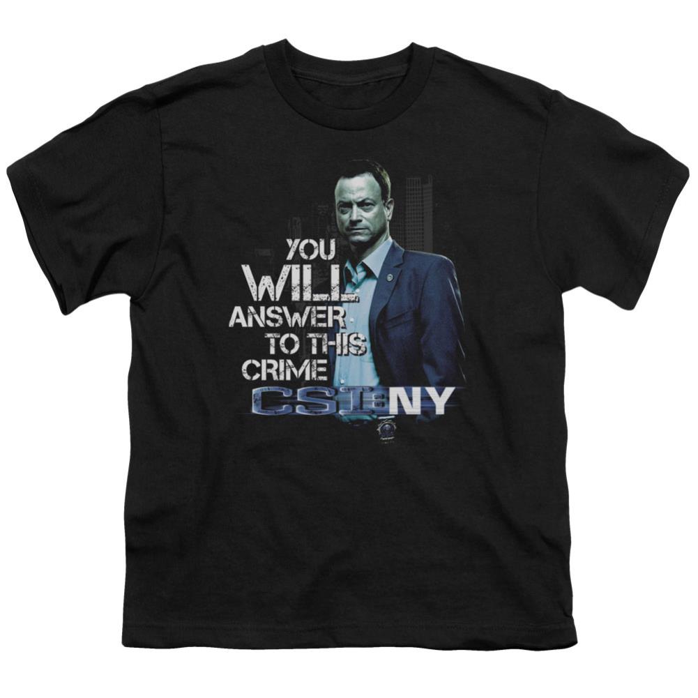 CSI: NY You Will Answer Youth 18/1 100% Cotton Short-Sleeve T-Shirt