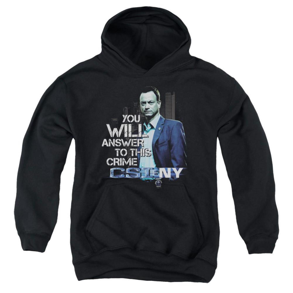 CSI: NY You Will Answer Youth Cotton Poly Pull-Over Hoodie