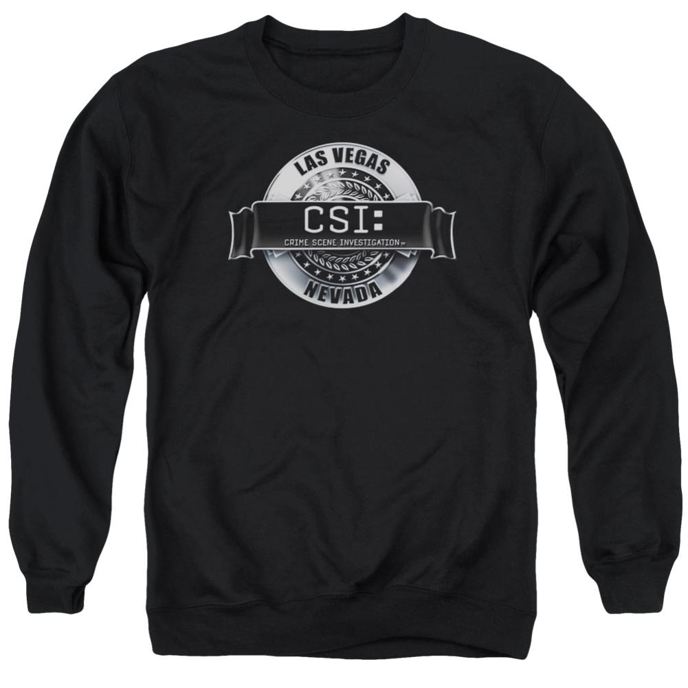 CSI Rendered Logo Men's Crewneck 50 50 Poly Long-Sleeve T-Shirt