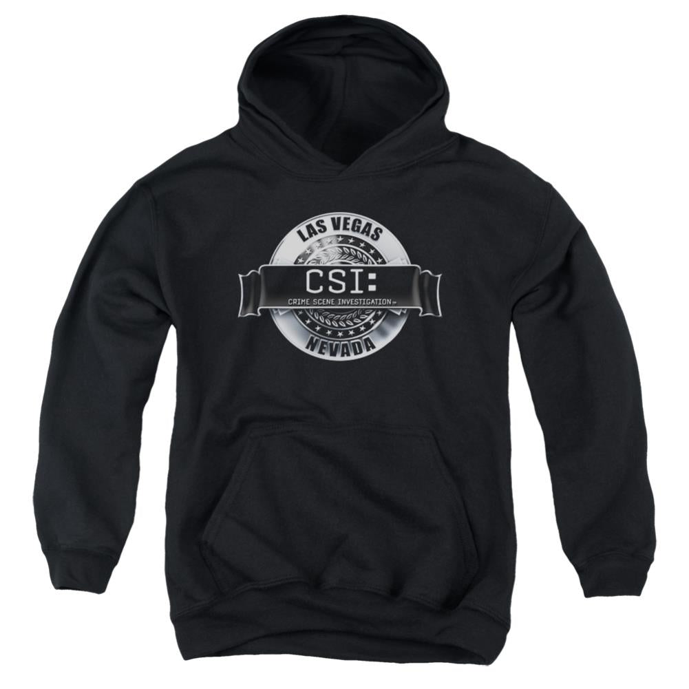 CSI Rendered Logo Youth Cotton Poly Pull-Over Hoodie