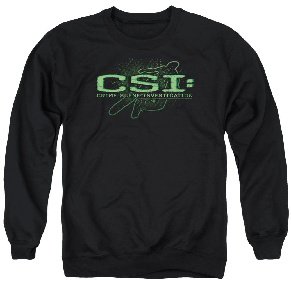 CSI Sketchy Shadow Men's Crewneck 50 50 Poly Long-Sleeve T-Shirt