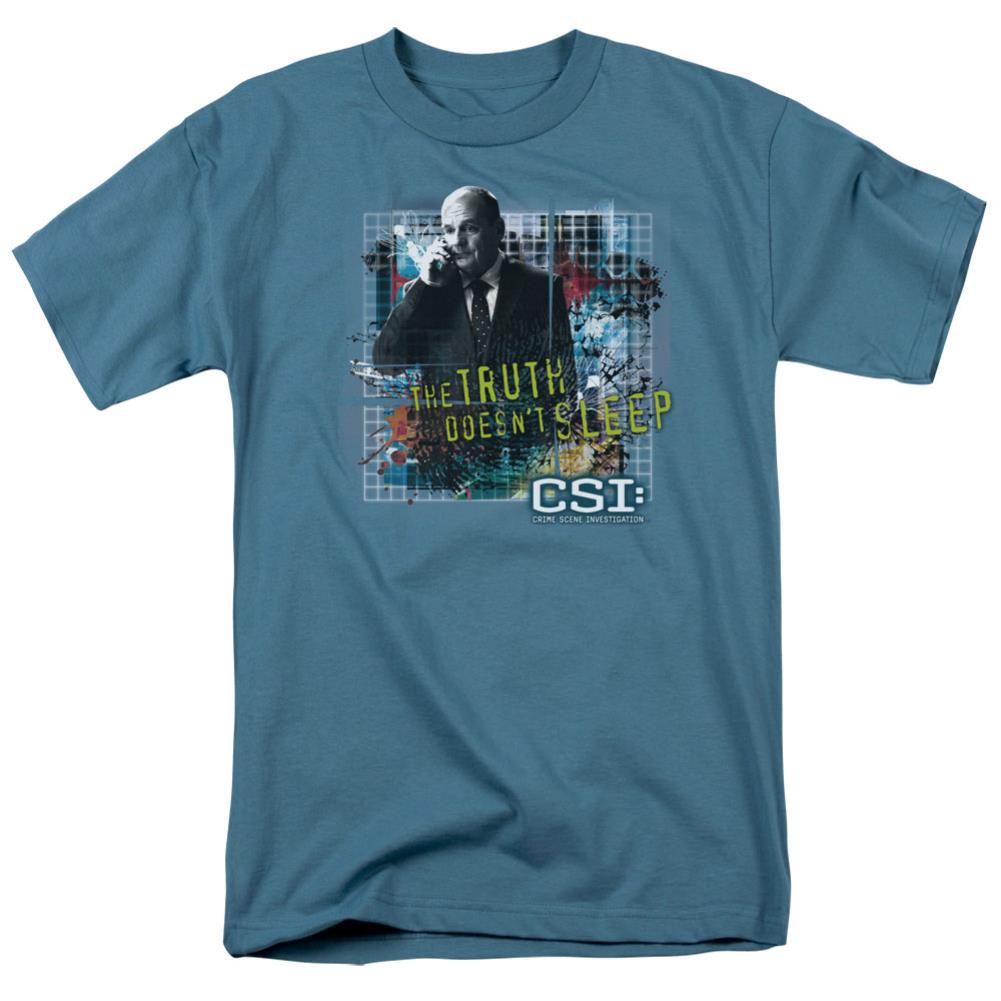 CSI Truth Doesnt Sleep Men's 18/1 Cotton Short-Sleeve T-Shirt