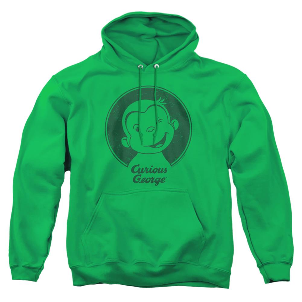Curious George Classic Wink Men's Pull-Over 75 25 Poly Hoodie
