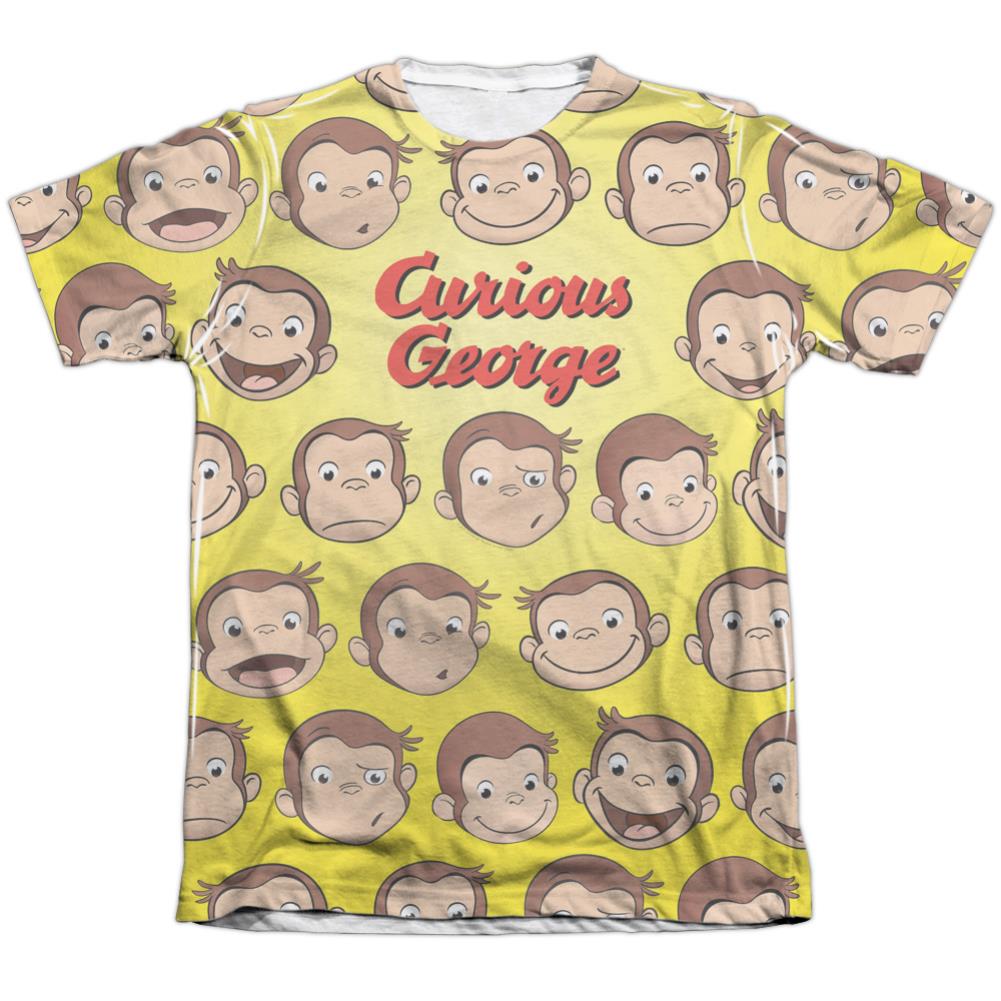 Curious George Curious Faces Men's Regular Fit Poly Cotton Short-Sleeve T-Shirt