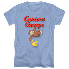 Curious George Hangin Out Women's 18/1 Cotton Short-Sleeve T-Shirt