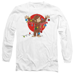 Curious George Lights Men's 18/1 Cotton Long-Sleeve T-Shirt