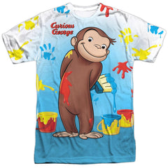 Curious George Paint All Over Men's Regular Fit Polyester Short-Sleeve T-Shirt