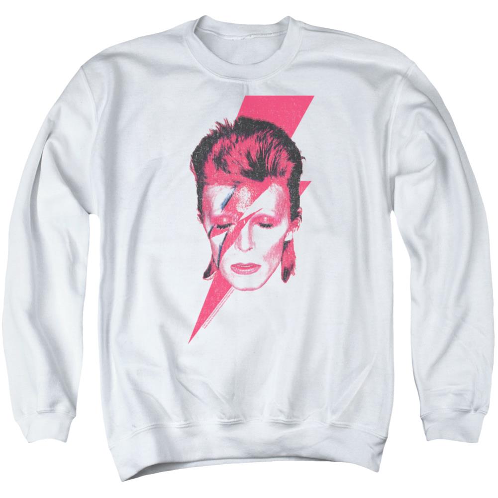 David Bowie Aladdin Sane Men's Crewneck 50 50 Poly Long-Sleeve T-Shirt