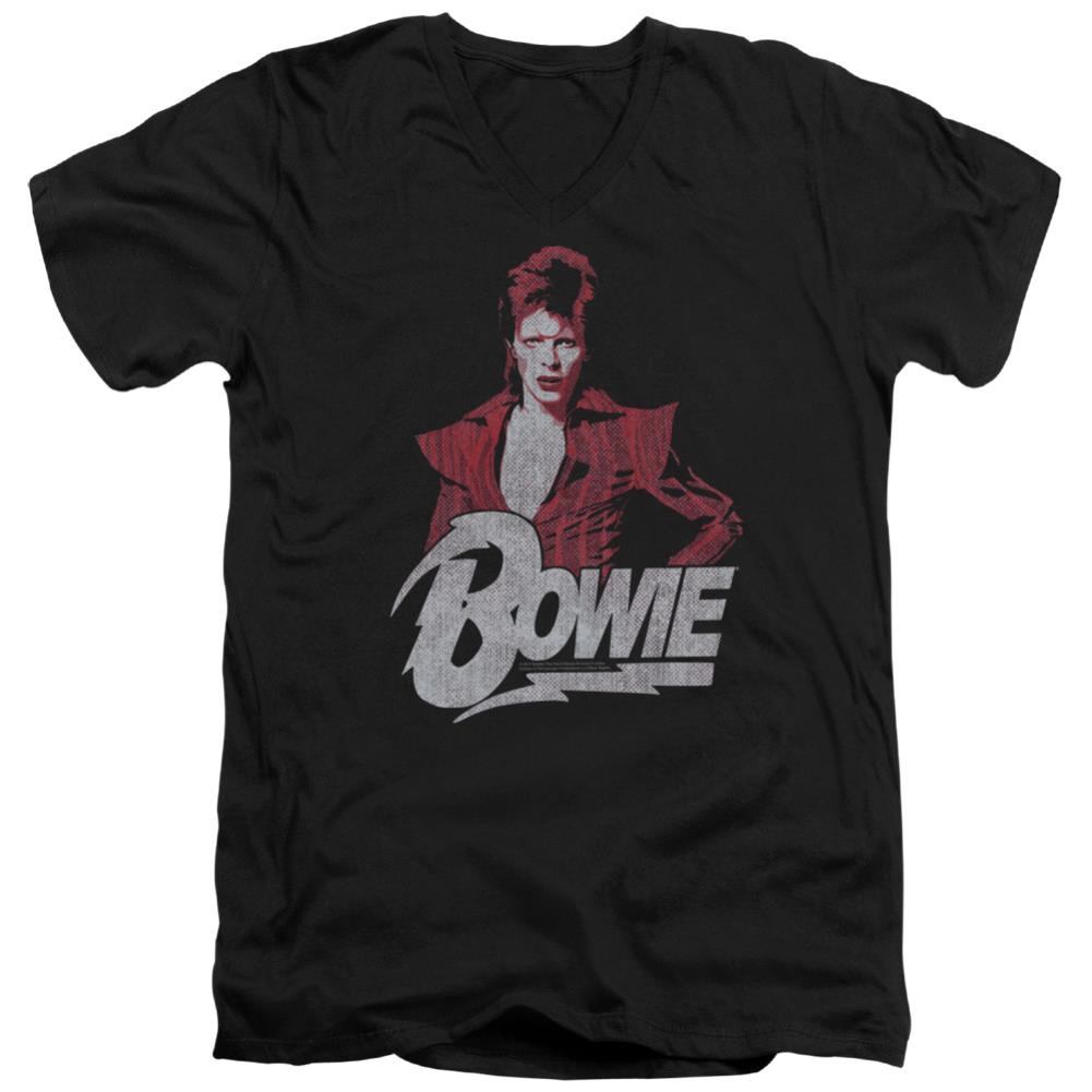 David Bowie Diamond David Men's 30/1 Cotton Slim V-Neck T-Shirt