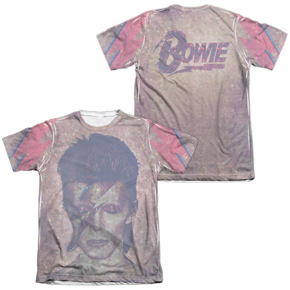 David Bowie Glam (Front/Back Print) Men's Regular Fit Poly Cotton Short-Sleeve T-Shirt