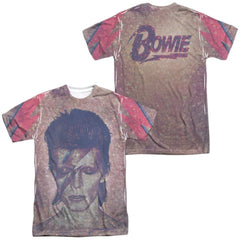 David Bowie Glam (Front/Back Print) Men's Regular Fit Polyester Short-Sleeve T-Shirt