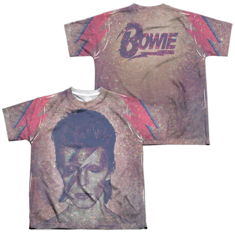 David Bowie Glam (Front/Back Print) Youth Regular Fit Poly Short-Sleeve T-Shirt