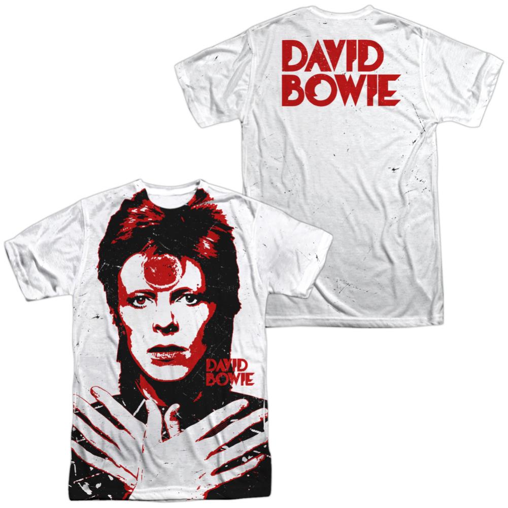 David Bowie Piercing Gaze (Front/Back Print) Men's Regular Fit Polyester Short-Sleeve T-Shirt