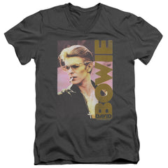 David Bowie Smokin Men's 30/1 Cotton Slim V-Neck T-Shirt