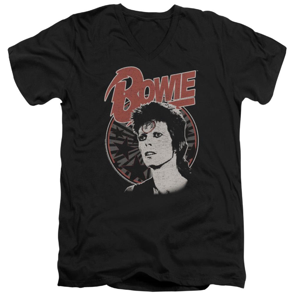 David Bowie Space Oddity Men's 30/1 Cotton Slim V-Neck T-Shirt