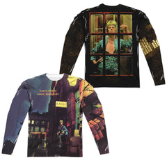 David Bowie Ziggy Star Dust (Front/Back Print) Men's Regular Fit Polyester Long-Sleeve T-Shirt