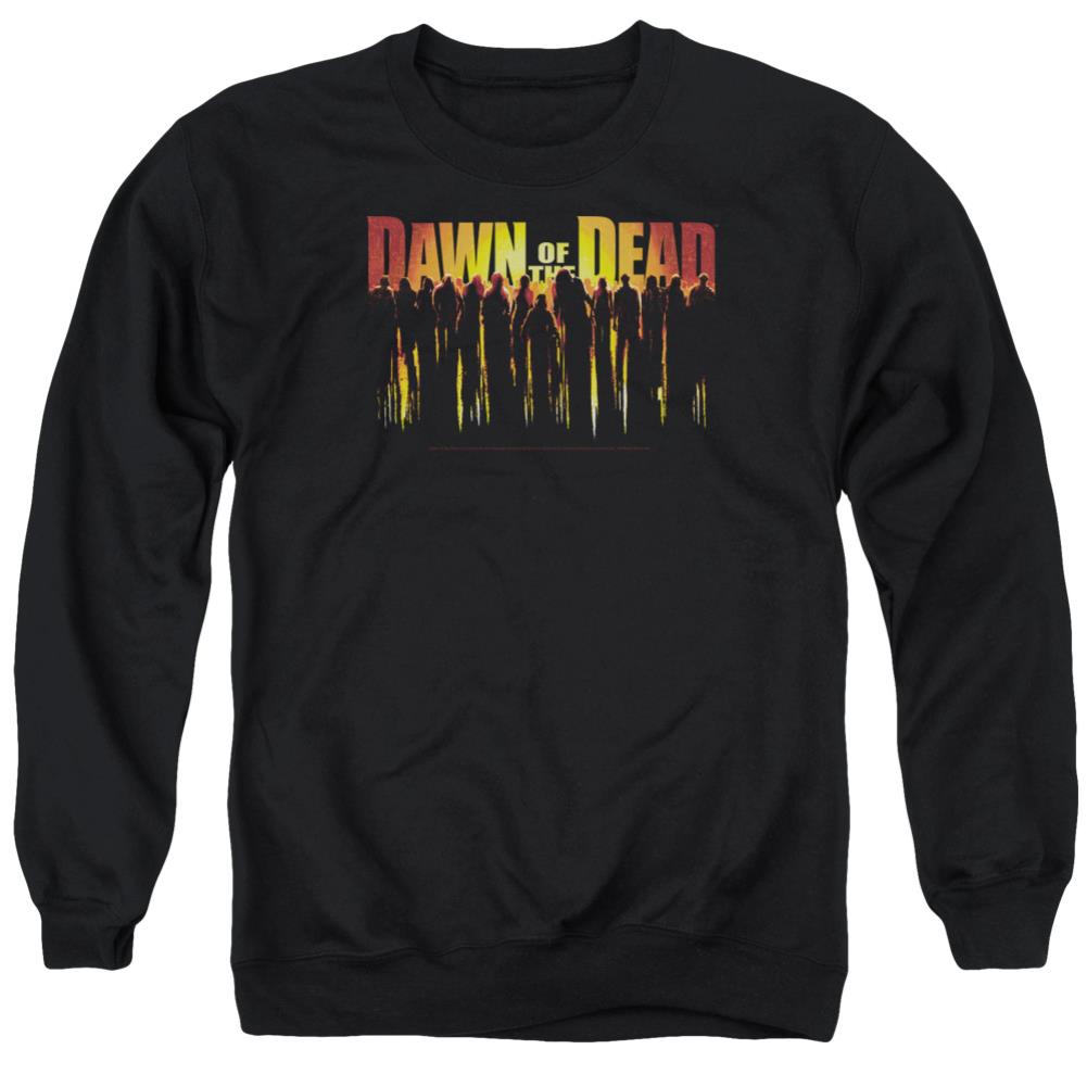 Dawn Of The Dead Walking Dead Men's Crewneck 50 50 Poly Long-Sleeve T-Shirt