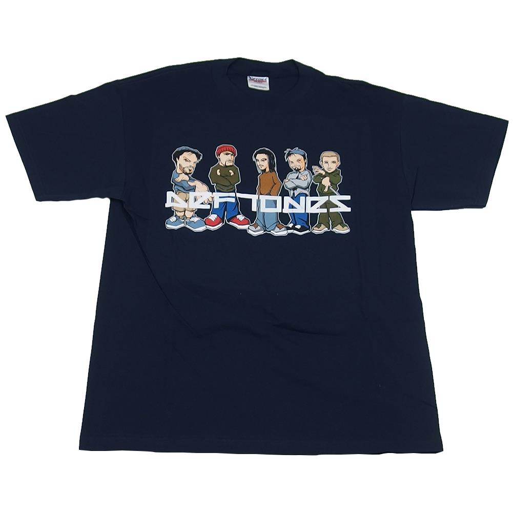 Deftones Men's Cartoon Band Logo Navy Blue T-Shirt