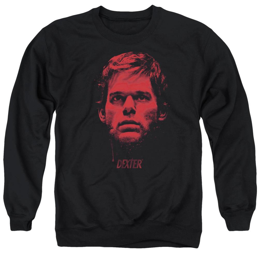 Dexter Bloody Face Men's Crewneck 50 50 Poly Long-Sleeve T-Shirt