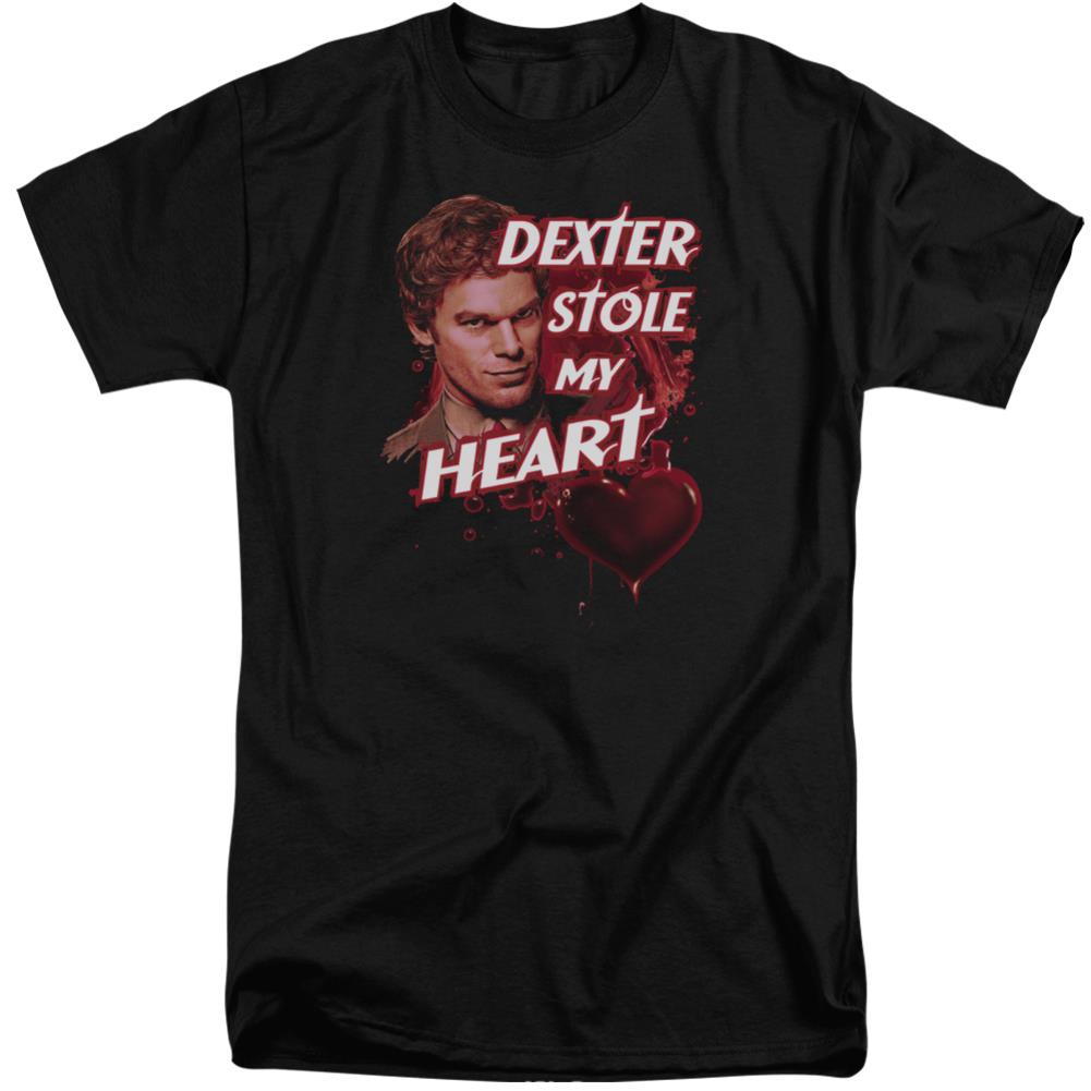 Dexter Bloody Heart Men's 18/1 Tall Cotton Short-Sleeve T-Shirt