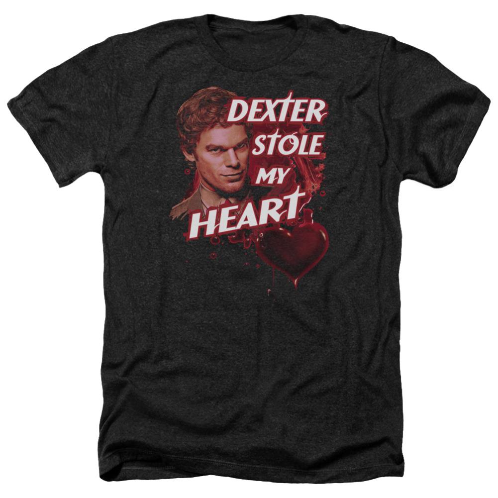 Dexter Bloody Heart Men's 30/1 Heather 60 40 Poly Short-Sleeve T-Shirt