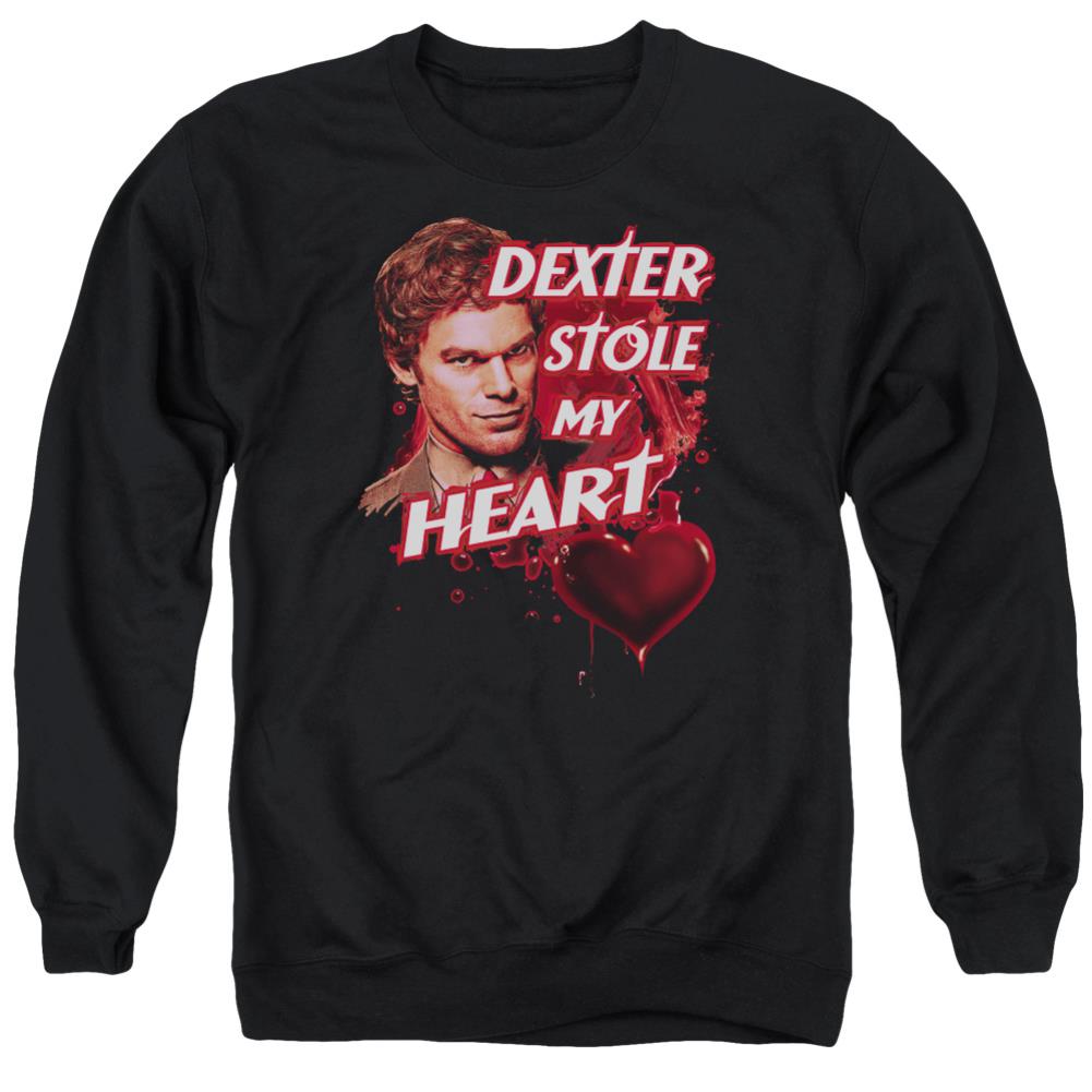 Dexter Bloody Heart Men's Crewneck 50 50 Poly Long-Sleeve T-Shirt