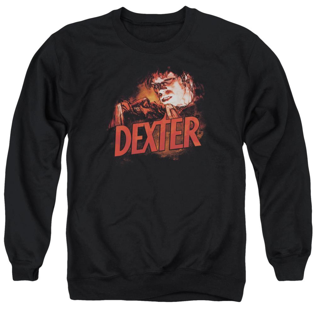 Dexter Drawing Men's Crewneck 50 50 Poly Long-Sleeve T-Shirt