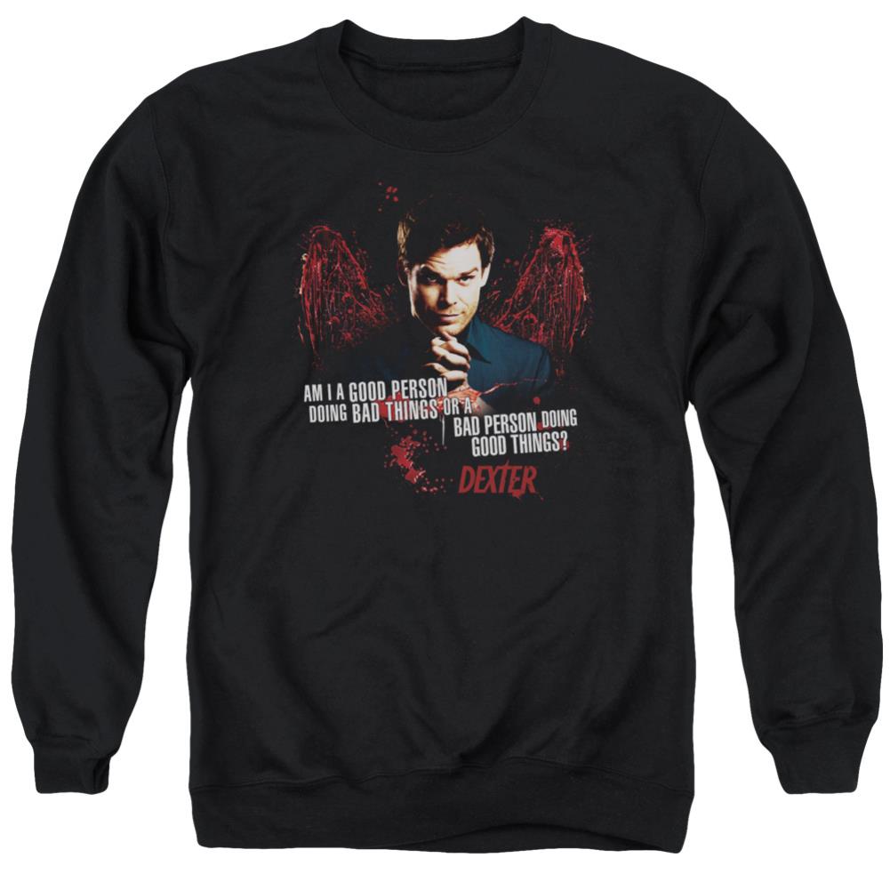Dexter Good Bad Men's Crewneck 50 50 Poly Long-Sleeve T-Shirt