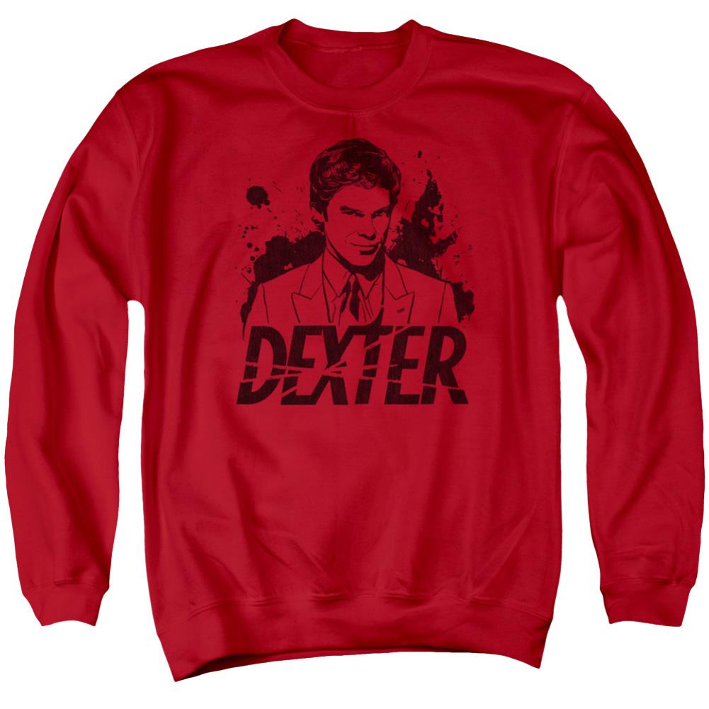 Dexter Splatter Dex Men's Crewneck 50 50 Poly Long-Sleeve T-Shirt