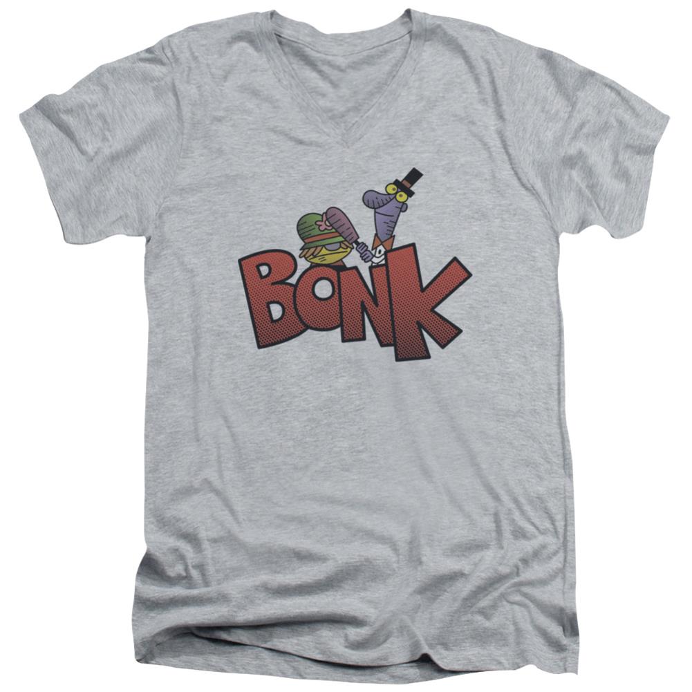 Dexter'S Laboratory Bonk Men's 30/1 Cotton Slim V-Neck T-Shirt