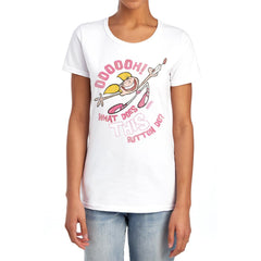 Dexter'S Laboratory Button Women's 18/1 Cotton Short-Sleeve T-Shirt