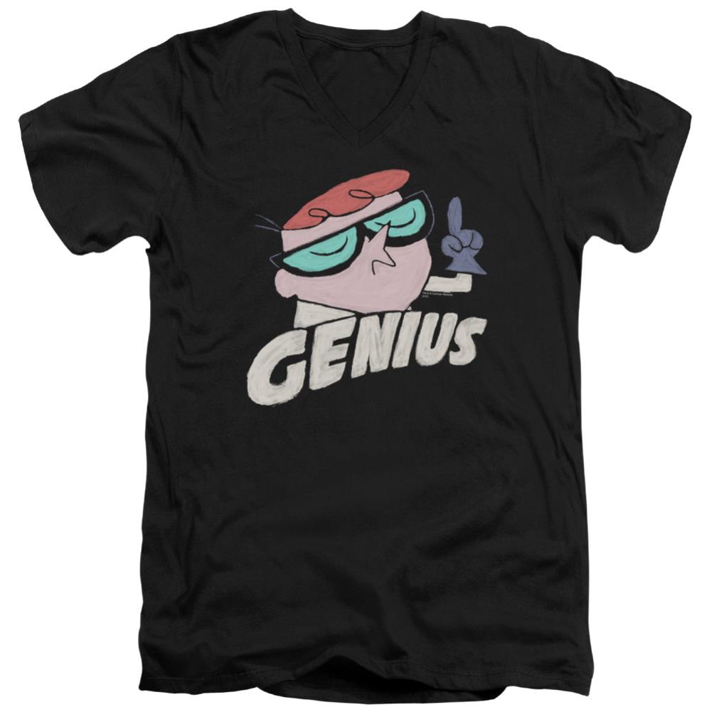 Dexter'S Laboratory Genius Men's 30/1 Cotton Slim V-Neck T-Shirt