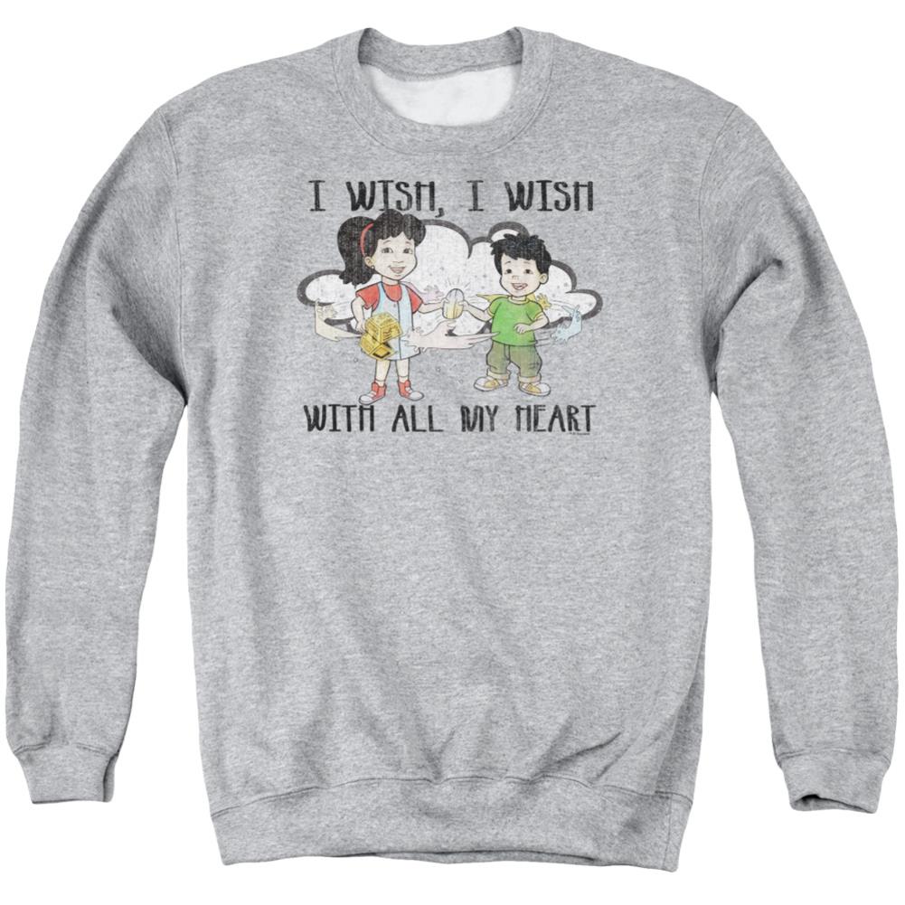Dragon Tales I Wish With All My Heart Men's Crewneck 50 50 Poly Long-Sleeve T-Shirt