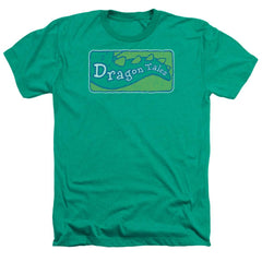 Dragon Tales Logo Distressed Men's 30/1 Heather 60 40 Poly Short-Sleeve T-Shirt