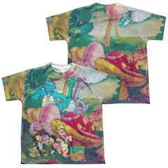 Dragon Tales Mushroom Meadow (Front/Back Print) Youth Regular Fit Poly Short-Sleeve T-Shirt