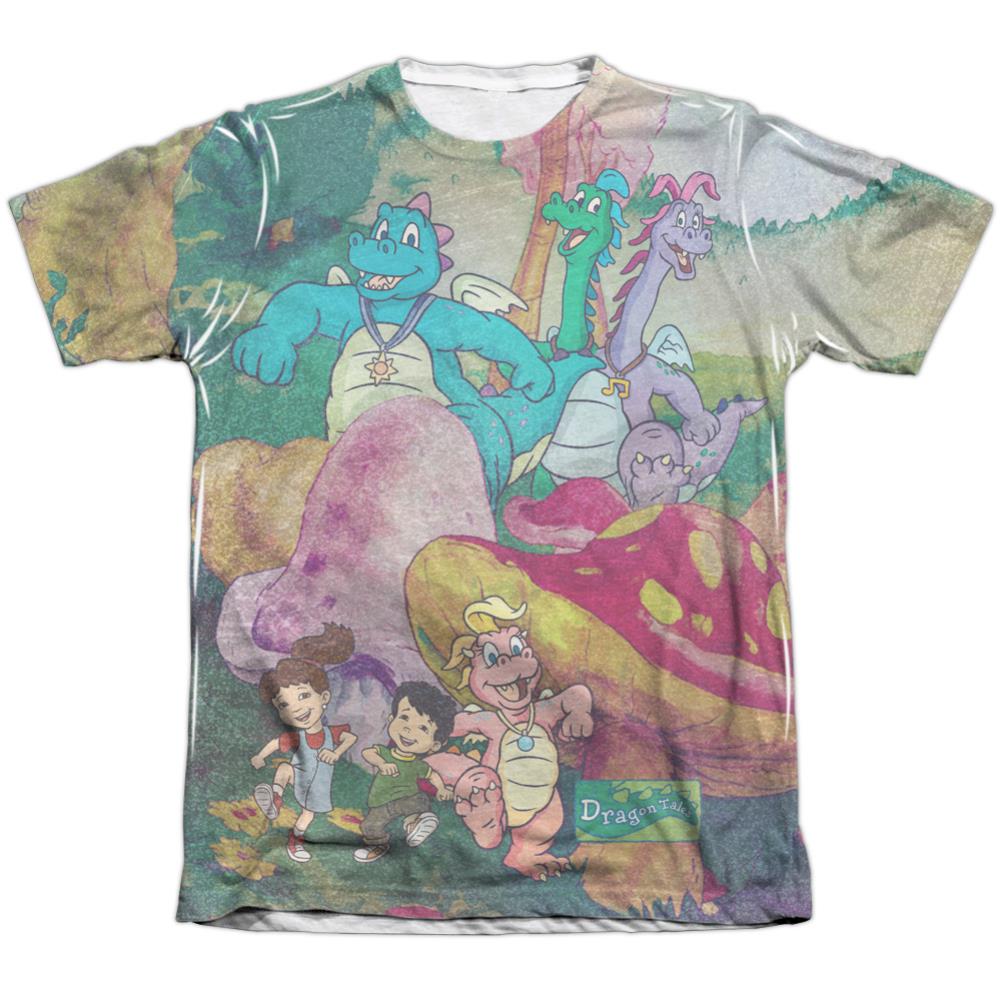 Dragon Tales Mushroom Meadow Men's Regular Fit Poly Cotton Short-Sleeve T-Shirt